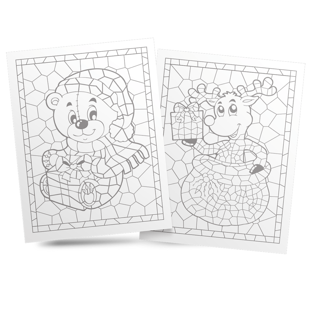 Stained Glass Christmas Coloring Book