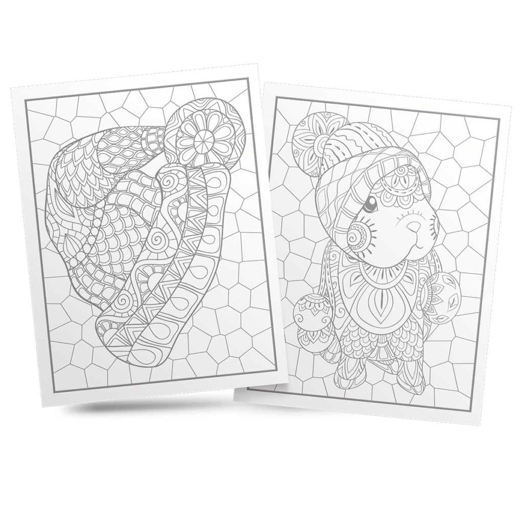 Stained Glass Christmas Coloring Book for Seniors