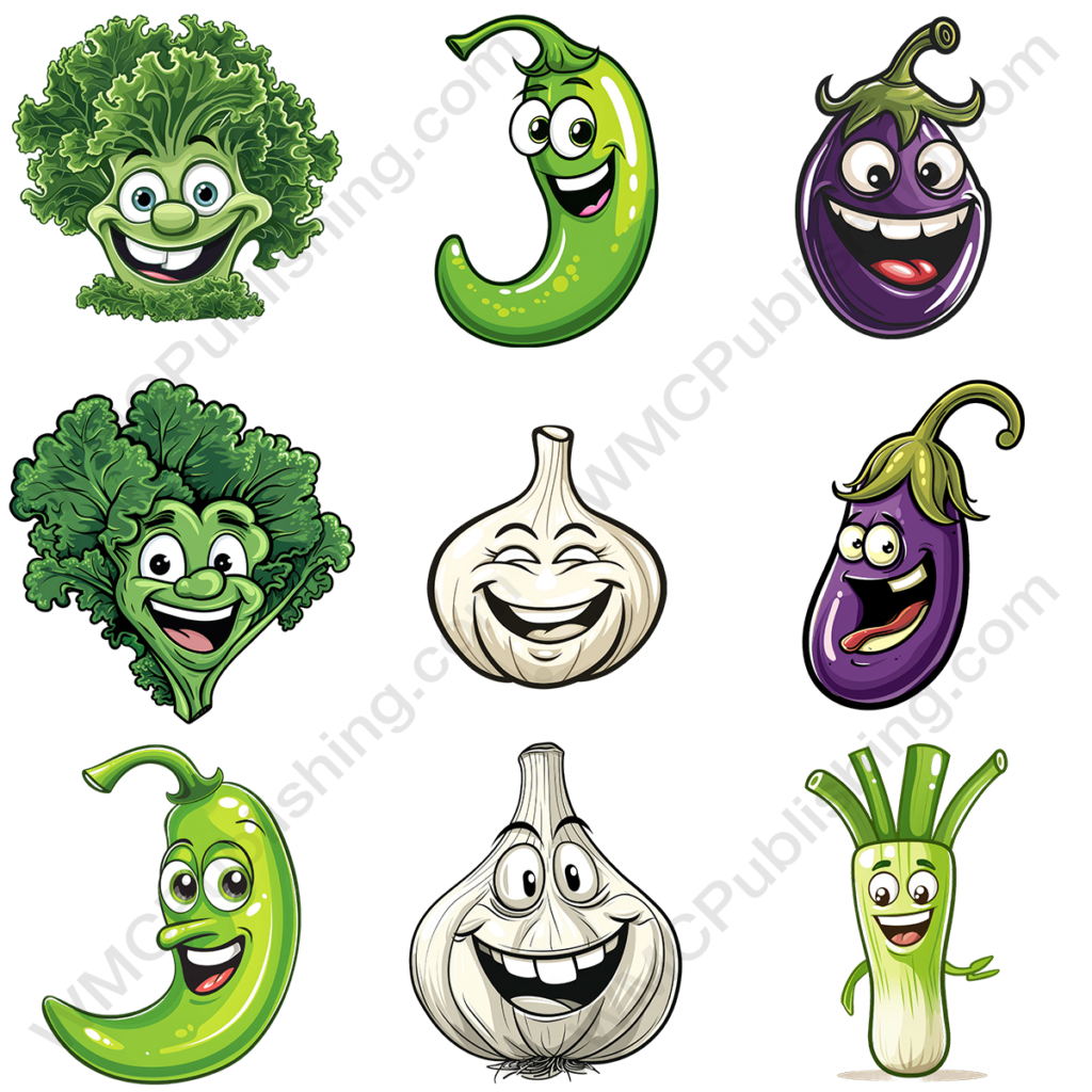 Smiling Vegetables Clipart