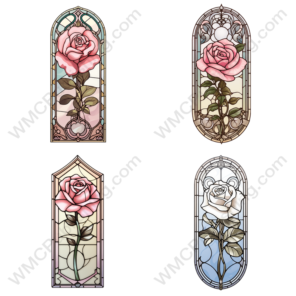 Tall Stained Glass Flower Windows