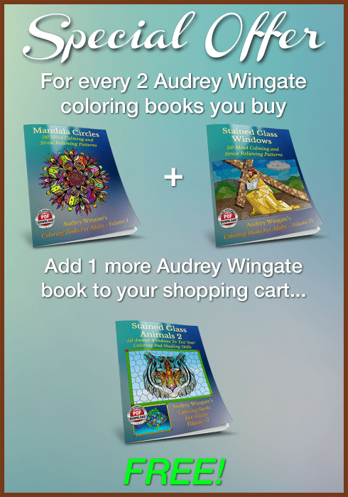 Audrey Wingate Coloring Books Special Offer
