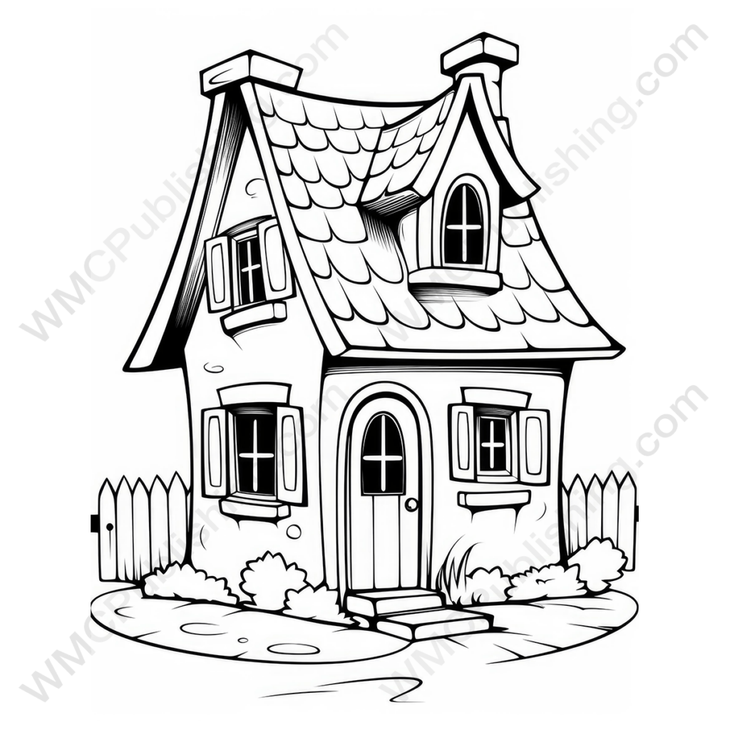 Country Cottage Coloring Page