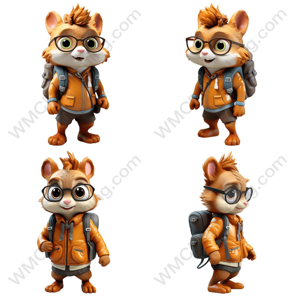 Hiking Squirrel Character Set
