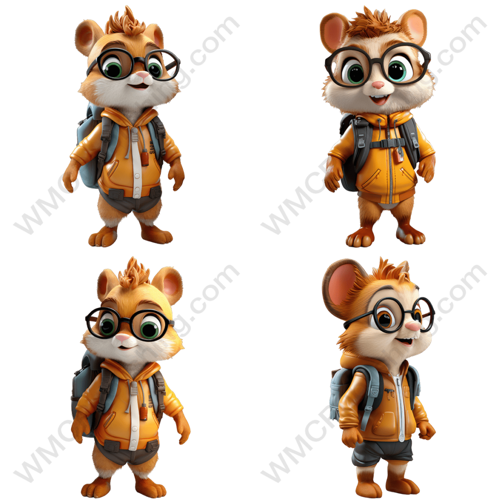 Hiking Squirrel Character Set