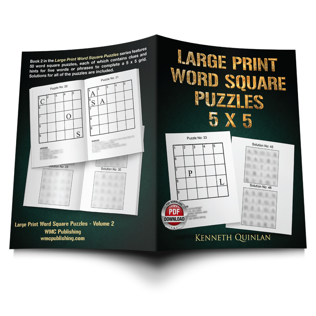 Large Print Word Square Puzzles 5 x 5
