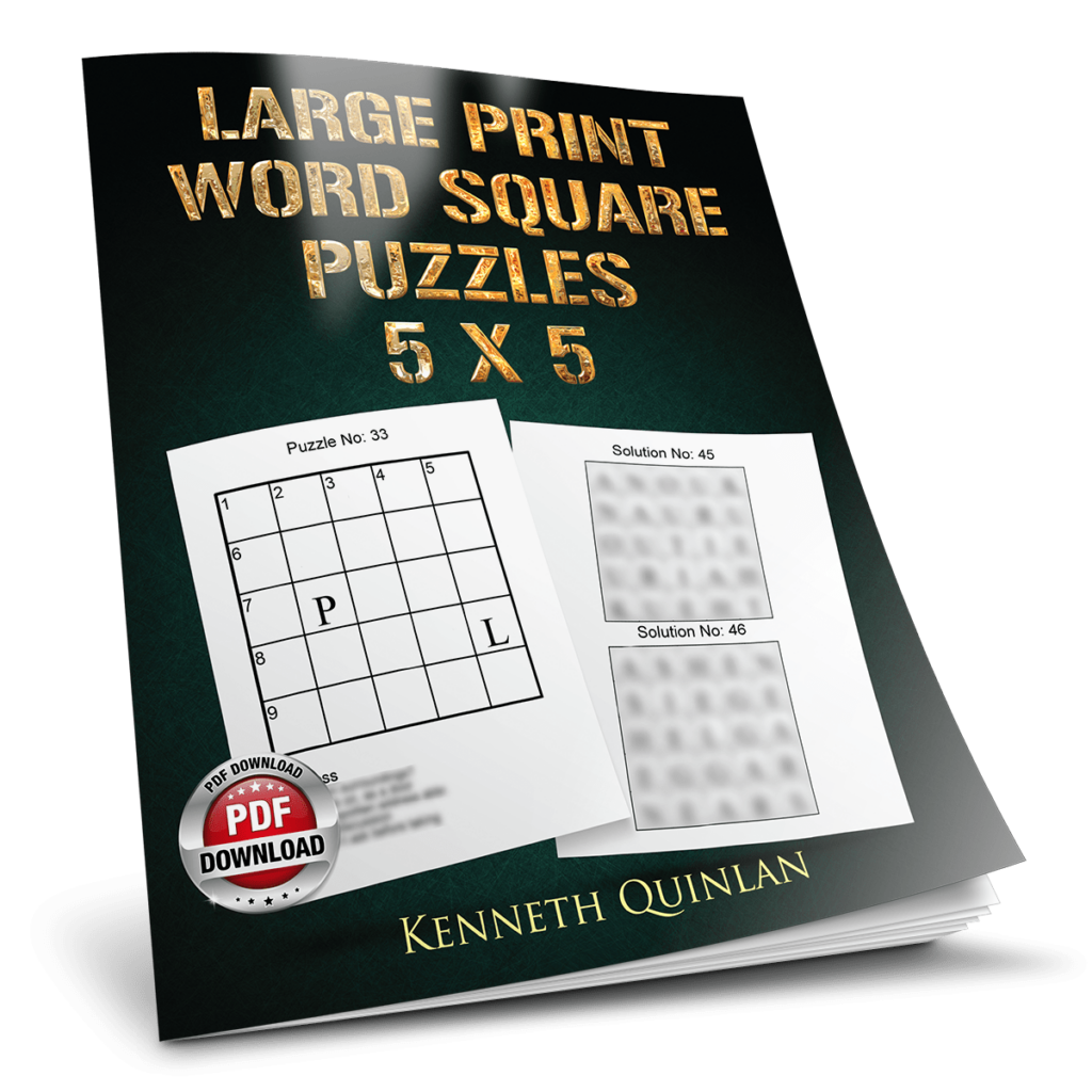 Large Print Word Square Puzzles 5 x 5