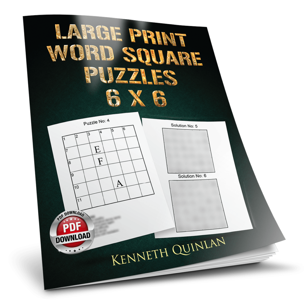 Large Print Word Square Puzzles 6 x 6