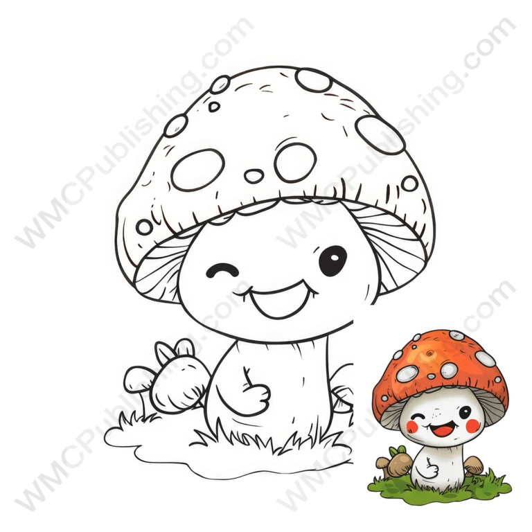Smiling Mushroom Coloring Page