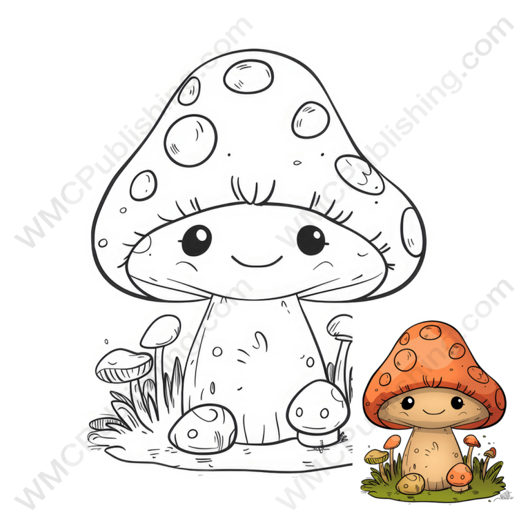 Smiling Mushroom Coloring Page