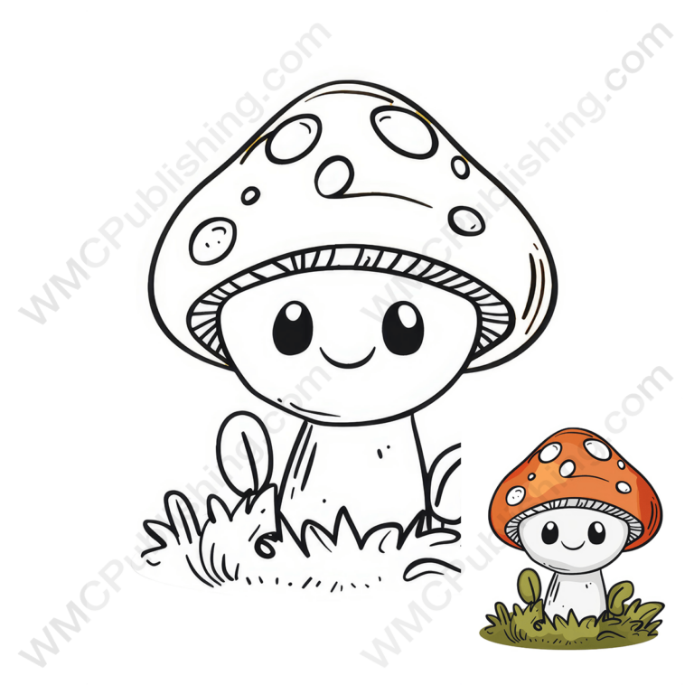 Smiling Mushroom Coloring Page