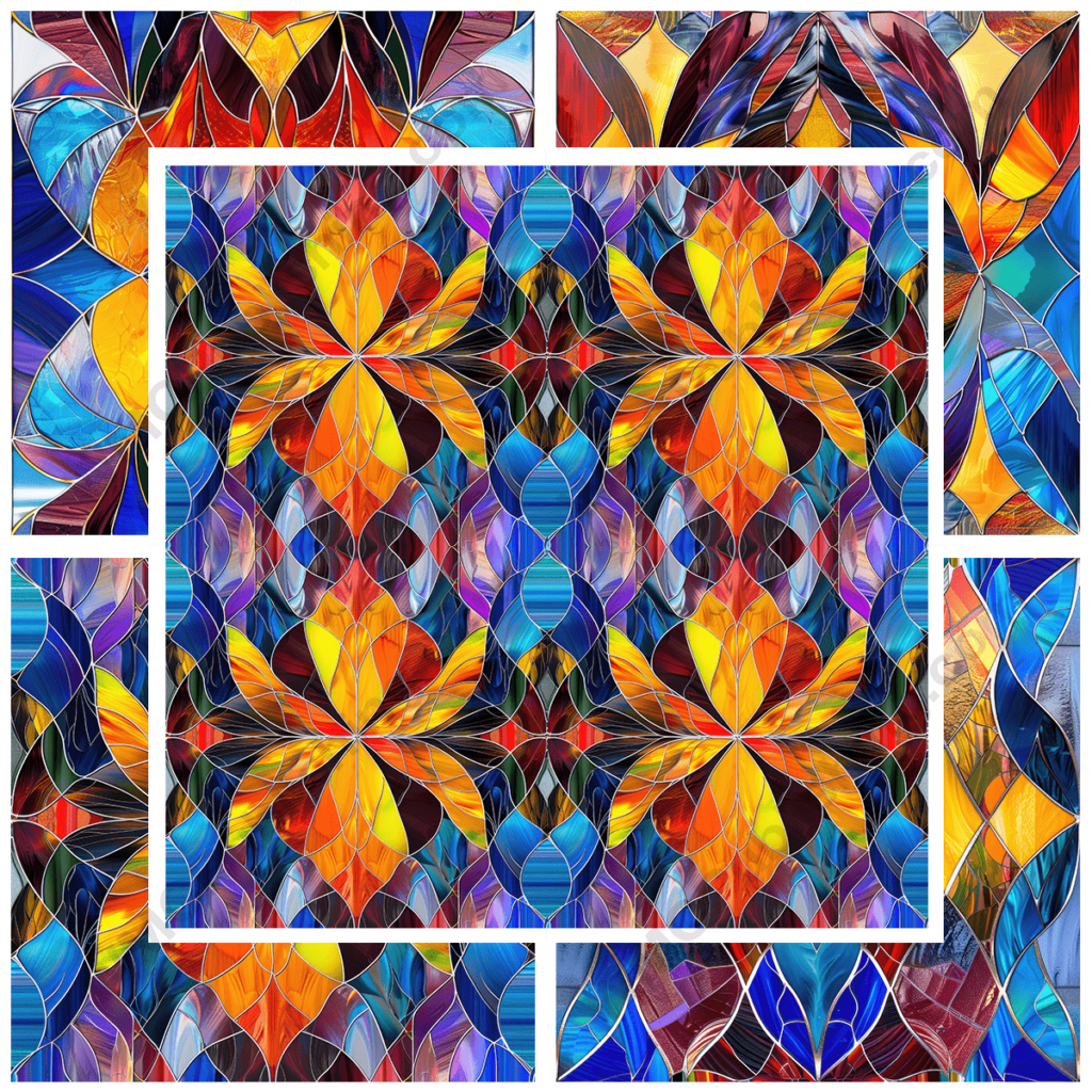 Seamless Stained Glass Pattern - Set 1