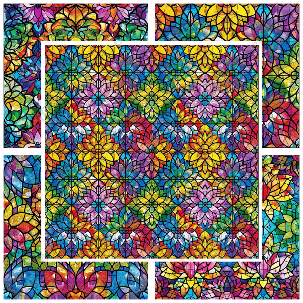 Seamless Stained Glass Pattern - Set 2
