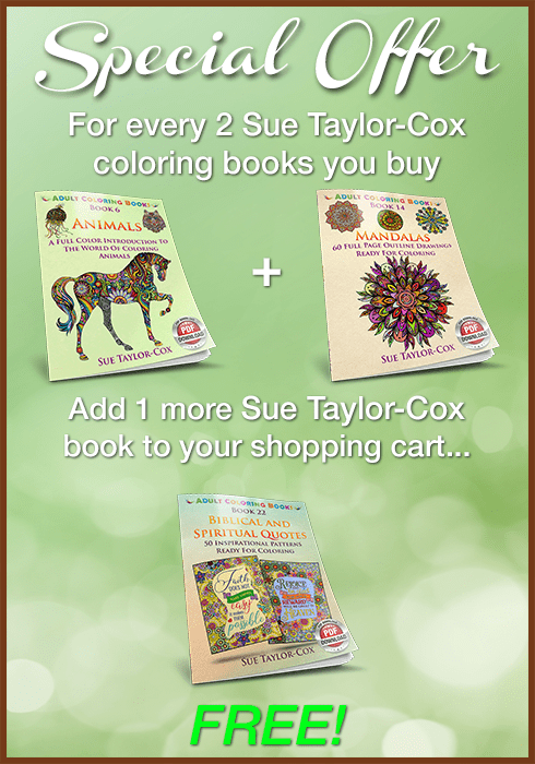 Sue Taylor-Cox Coloring Books Special Offer