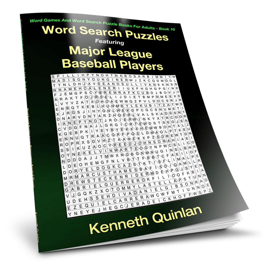 Word Search Puzzles Featuring Major League Baseball Players