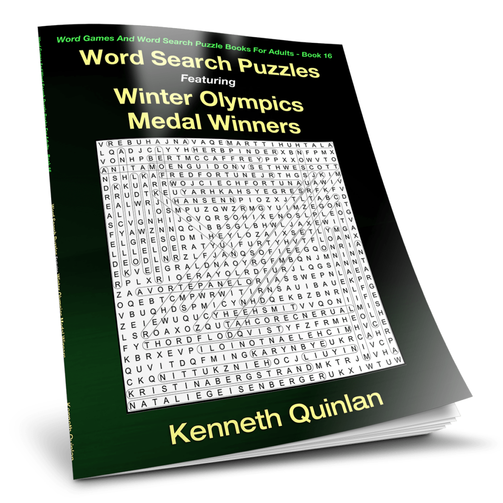 Word Search Puzzles Featuring Winter Olympics Medal Winners
