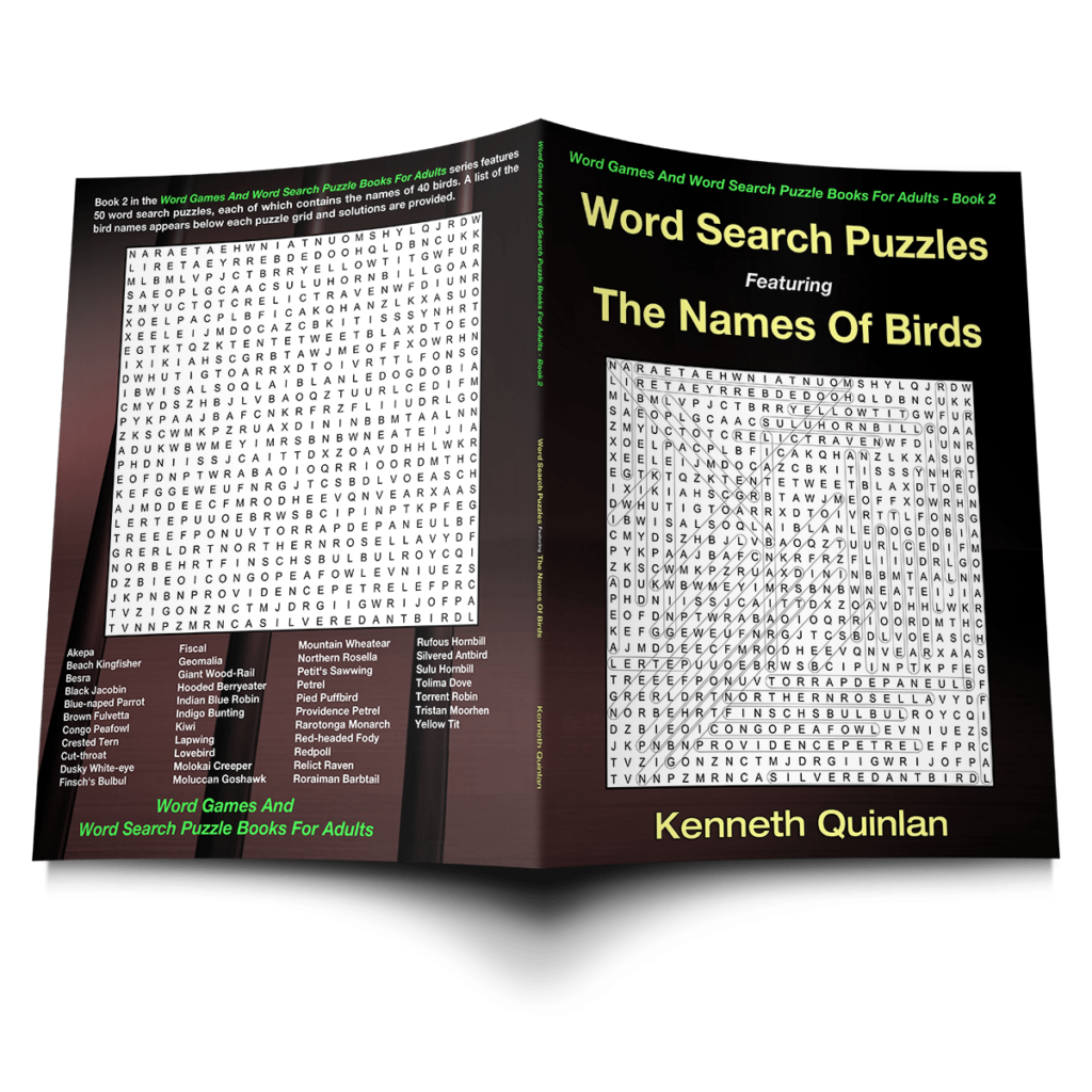 Word Search Puzzles Featuring The Names of Birds