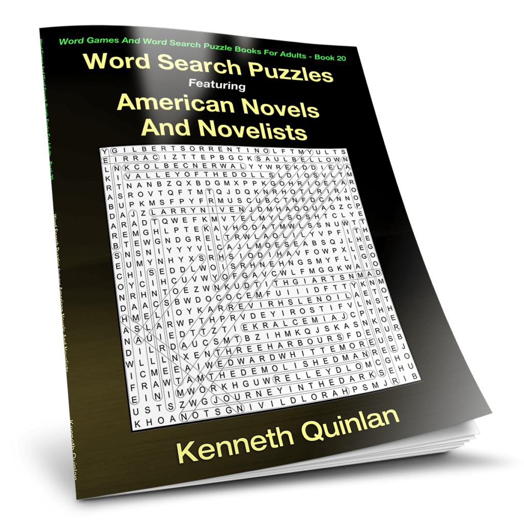 Word Search Puzzles Featuring American Novels And Novelists