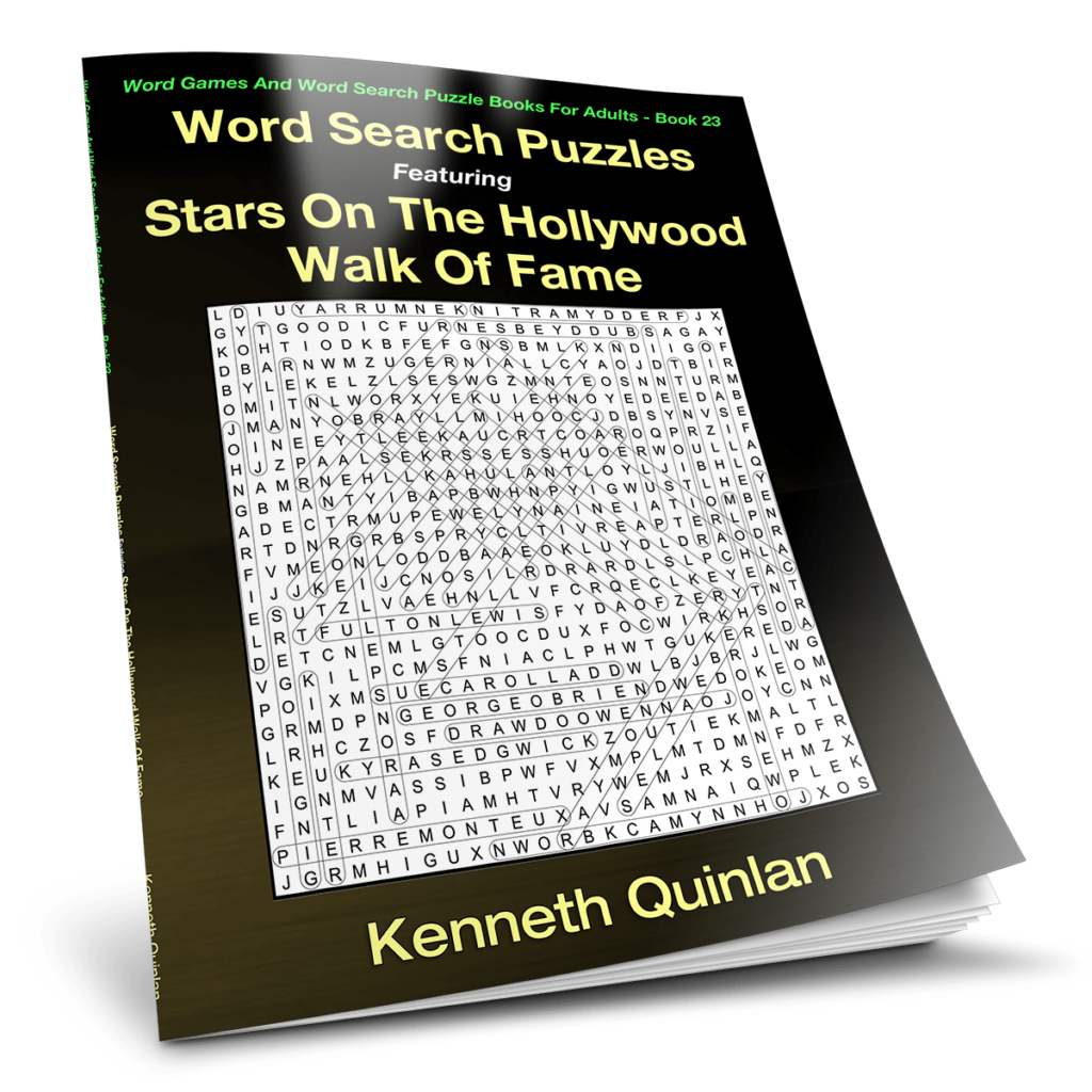 Word Search Puzzles Featuring Stars On The Hollywood Walk Of Fame