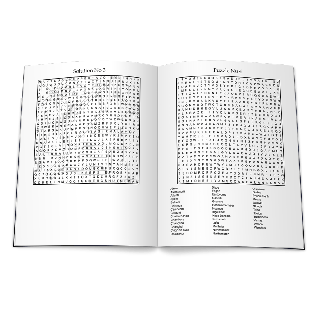 Word Search Puzzles Featuring World City Names