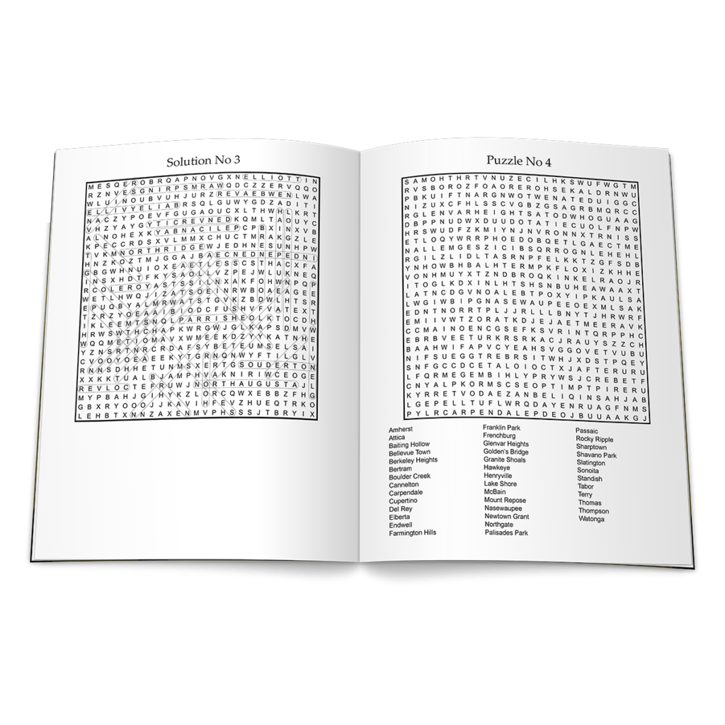 Word Search Puzzles Featuring US City Names