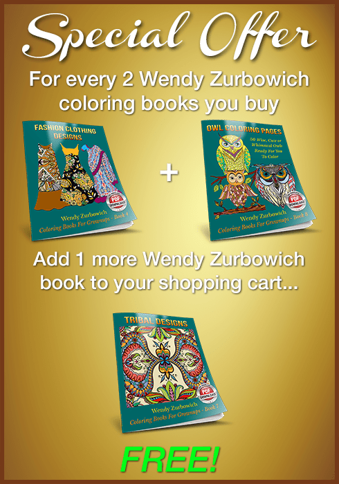 Wendy Zurbowich Coloring Books Special Offer